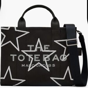 Marc Jacobs Black Canvas Star-Embroidered Tote Bag